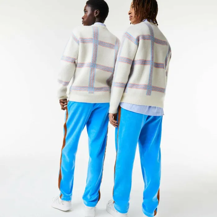 Sweatpants and Trousers MenWomen Lacoste Unisex Contrast Side Bands Sweatpants Blue 4xa