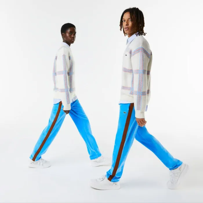 Sweatpants and Trousers MenWomen Lacoste Unisex Contrast Side Bands Sweatpants Blue 4xa
