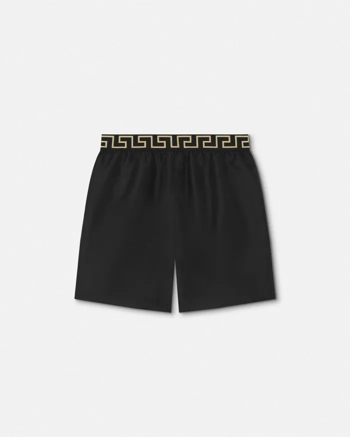Swimwear Men Versace Greca Border Boardshorts Black