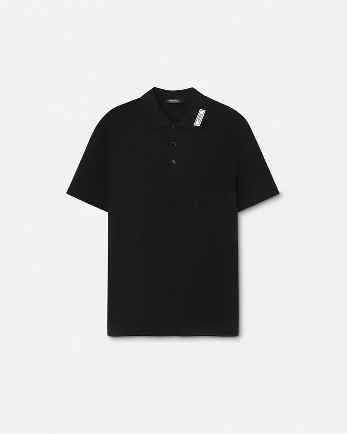 TShirts and Polos Men Versace 90s Vintage Logo Polo Shirt Black