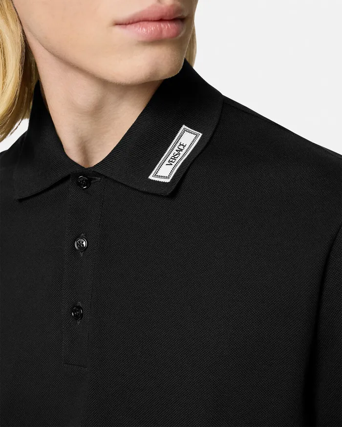 TShirts and Polos Men Versace 90s Vintage Logo Polo Shirt Black