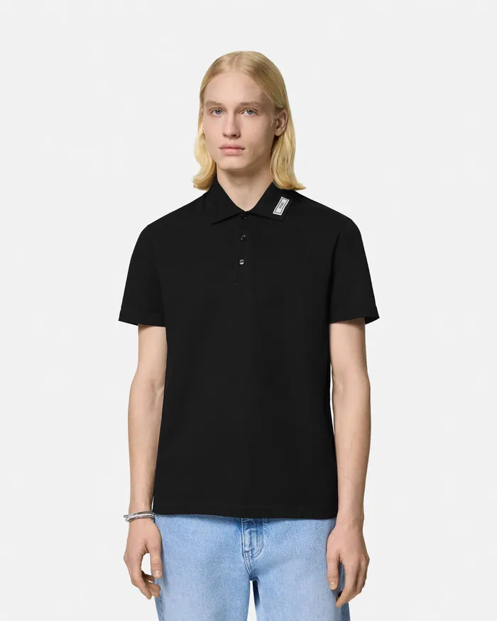 TShirts and Polos Men Versace 90s Vintage Logo Polo Shirt Black