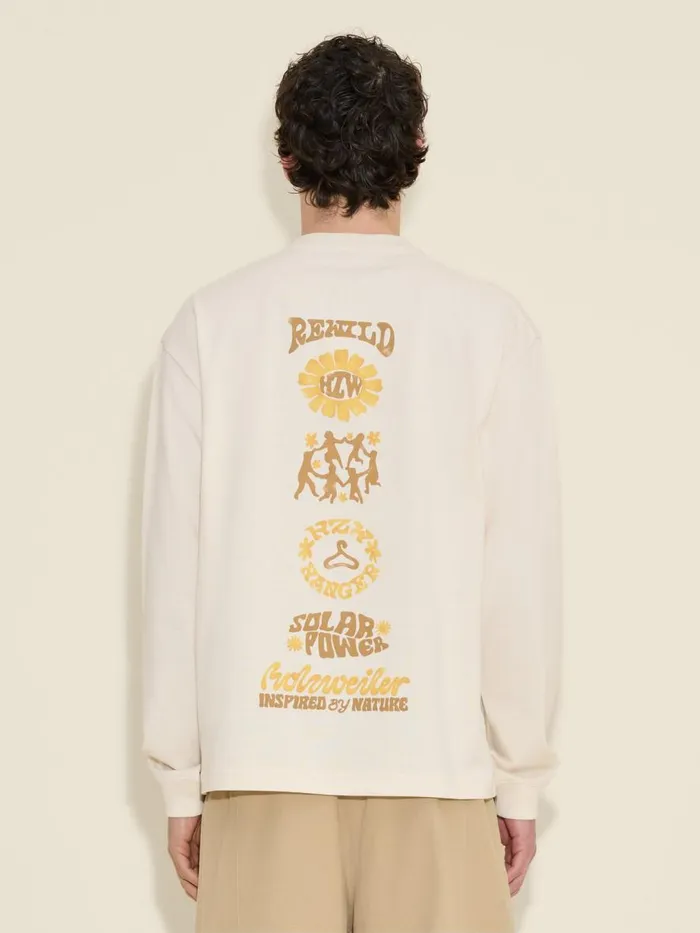 Tshirts and Sweats Men Holzweiler Ranger Logos Long Sleeve Ecru