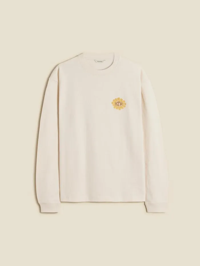 Tshirts and Sweats Men Holzweiler Ranger Logos Long Sleeve Ecru