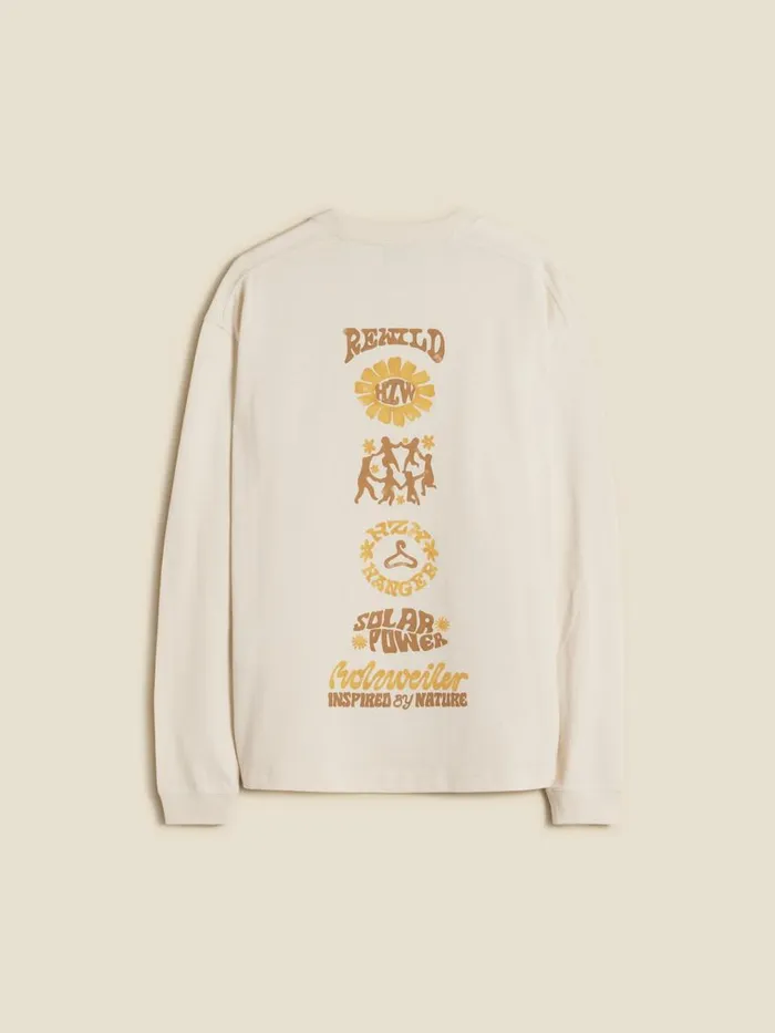 Tshirts and Sweats Men Holzweiler Ranger Logos Long Sleeve Ecru