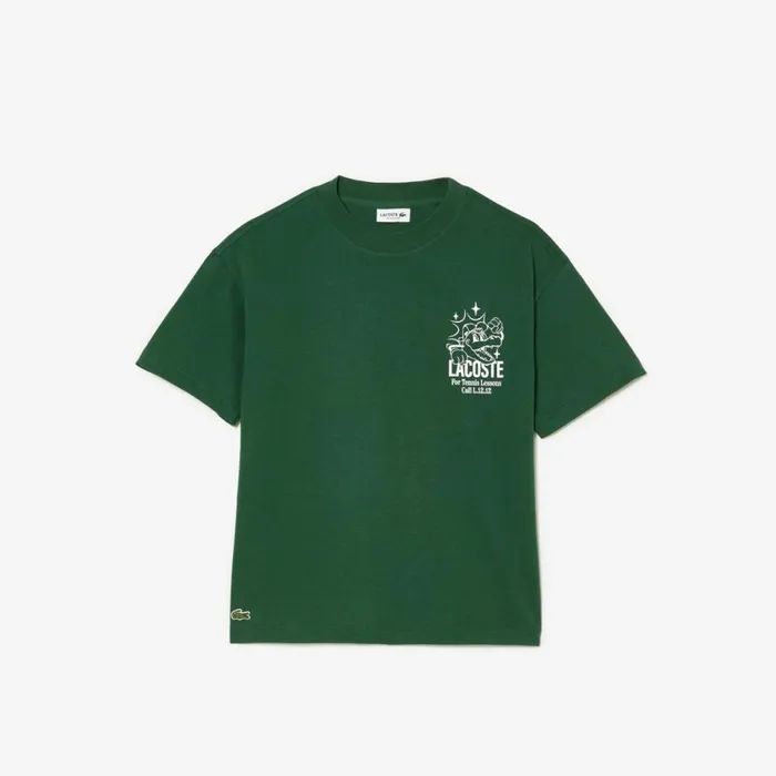 TShirts and Tops Kids Lacoste Kids039 Cotton Jersey Branded TShirt Dark Green Smi