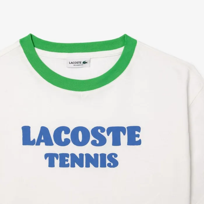 TShirts and Tops Kids Lacoste Kids039 Croc Print Cotton Jersey TShirt White 2cq