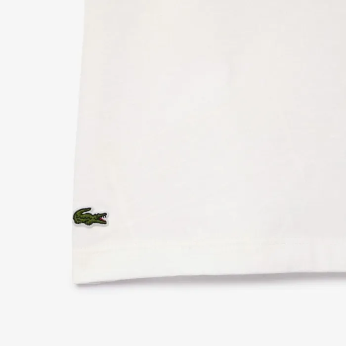 TShirts and Tops Kids Lacoste Kids039 Croc Print Cotton Jersey TShirt White 2cq