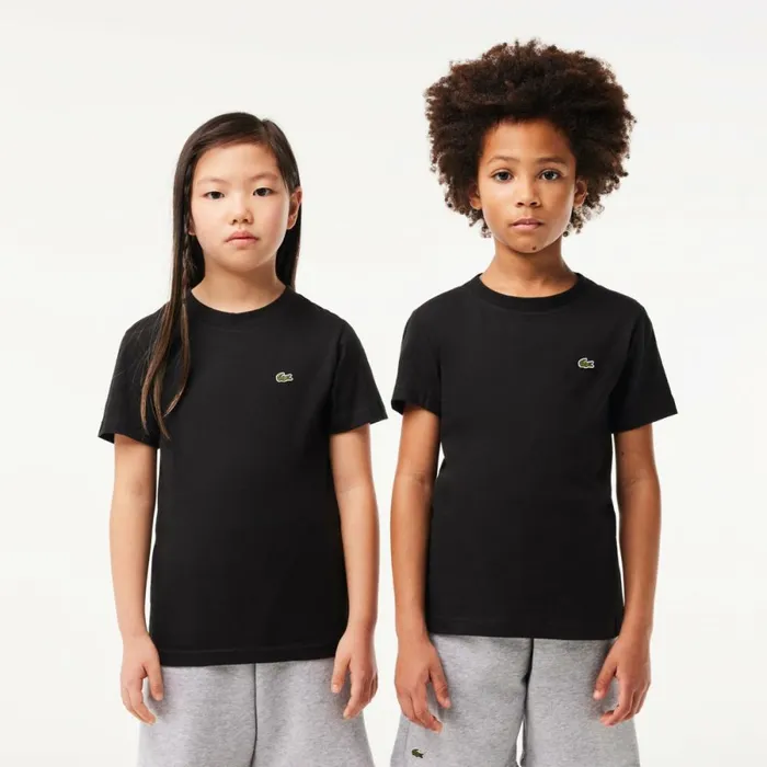 TShirts and Tops Kids Lacoste Kids039 Plain Cotton Jersey TShirt Black 031