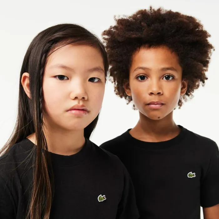 TShirts and Tops Kids Lacoste Kids039 Plain Cotton Jersey TShirt Black 031