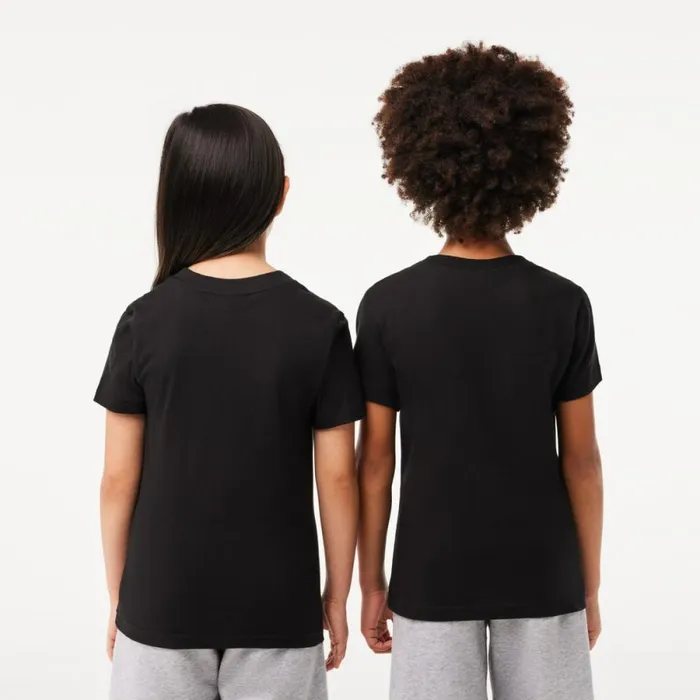 TShirts and Tops Kids Lacoste Kids039 Plain Cotton Jersey TShirt Black 031
