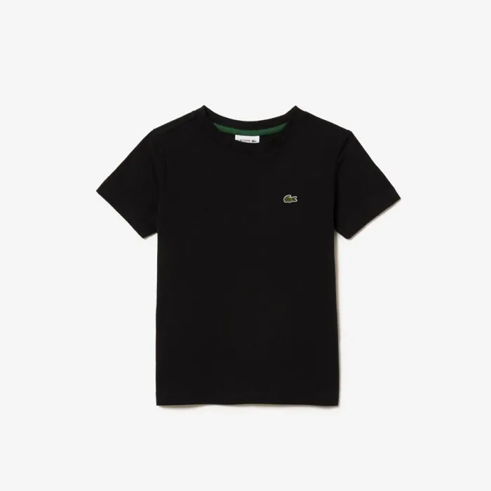 TShirts and Tops Kids Lacoste Kids039 Plain Cotton Jersey TShirt Black 031