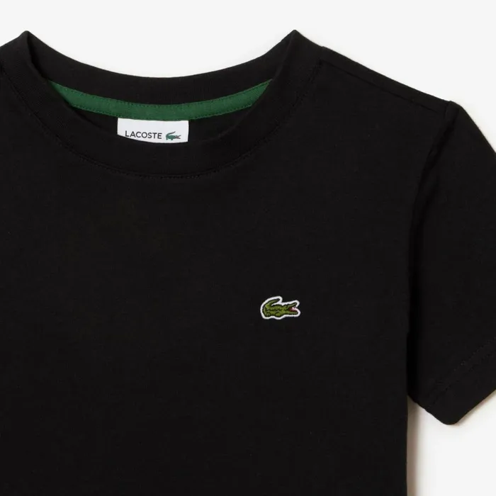 TShirts and Tops Kids Lacoste Kids039 Plain Cotton Jersey TShirt Black 031