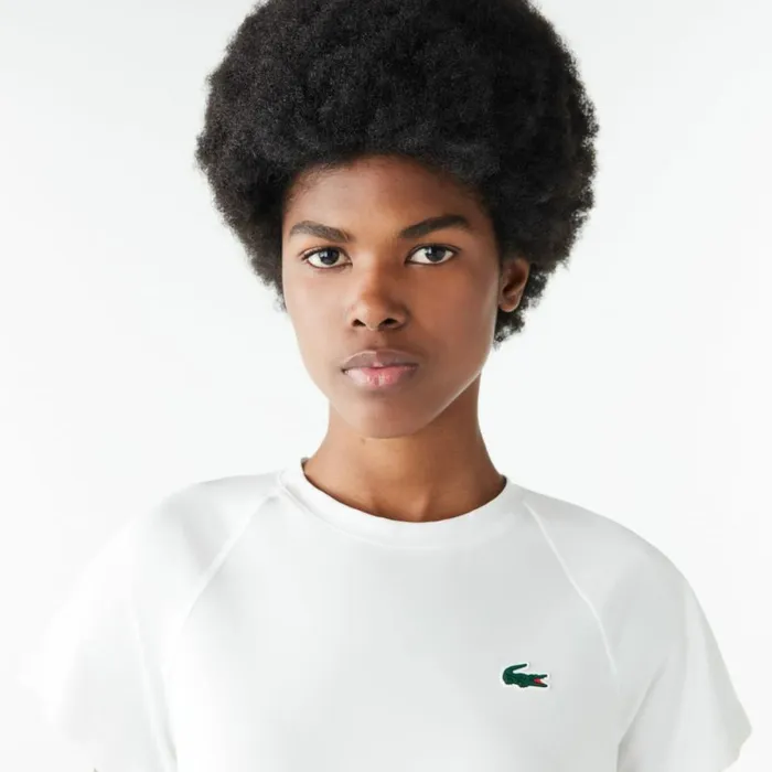 TShirts and Tops Women Lacoste Women039s Slim Fit UltraDry Sport Stretch TShirt White 001