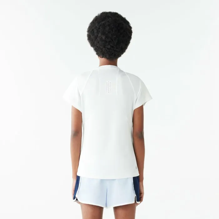 TShirts and Tops Women Lacoste Women039s Slim Fit UltraDry Sport Stretch TShirt White 001