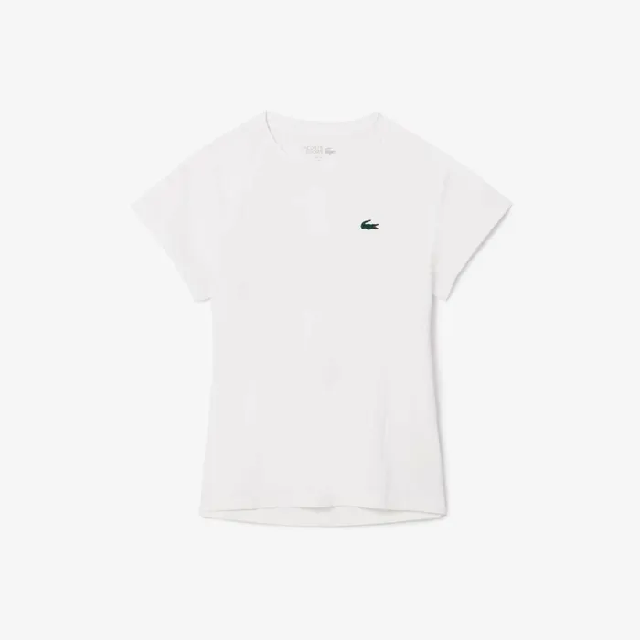 TShirts and Tops Women Lacoste Women039s Slim Fit UltraDry Sport Stretch TShirt White 001
