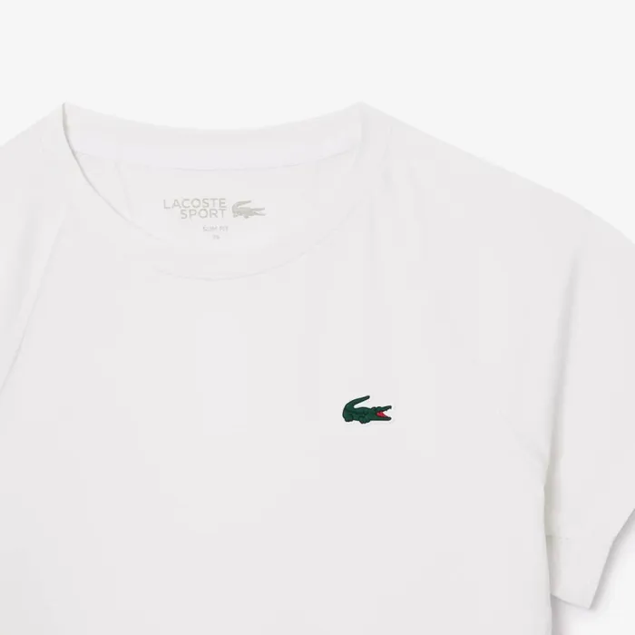 TShirts and Tops Women Lacoste Women039s Slim Fit UltraDry Sport Stretch TShirt White 001