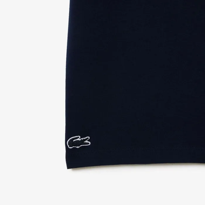 TShirts Men Lacoste Men039s Contrast Neck Pajama Top Navy Blue 166
