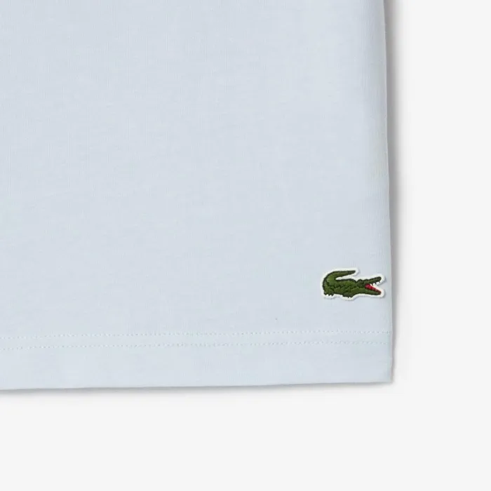 TShirts Men Lacoste Men039s Cotton Jersey Signature Print TShirt Phoenix Blue J2g