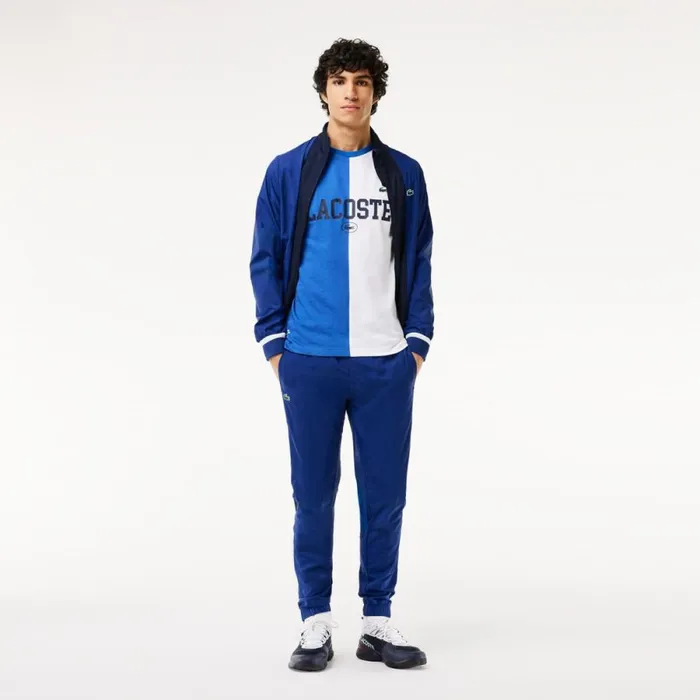 TShirts Men Lacoste Men039s Lacoste Sport X Daniil Medvedev UltraDry Tennis TShirt Blue White Iqu