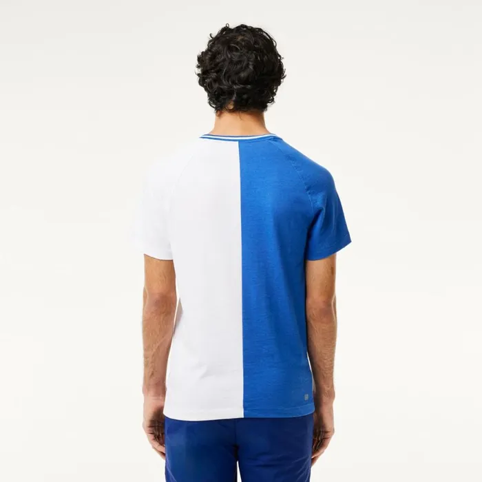TShirts Men Lacoste Men039s Lacoste Sport X Daniil Medvedev UltraDry Tennis TShirt Blue White Iqu