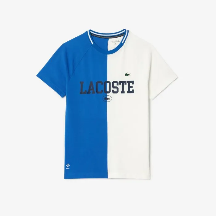 TShirts Men Lacoste Men039s Lacoste Sport X Daniil Medvedev UltraDry Tennis TShirt Blue White Iqu