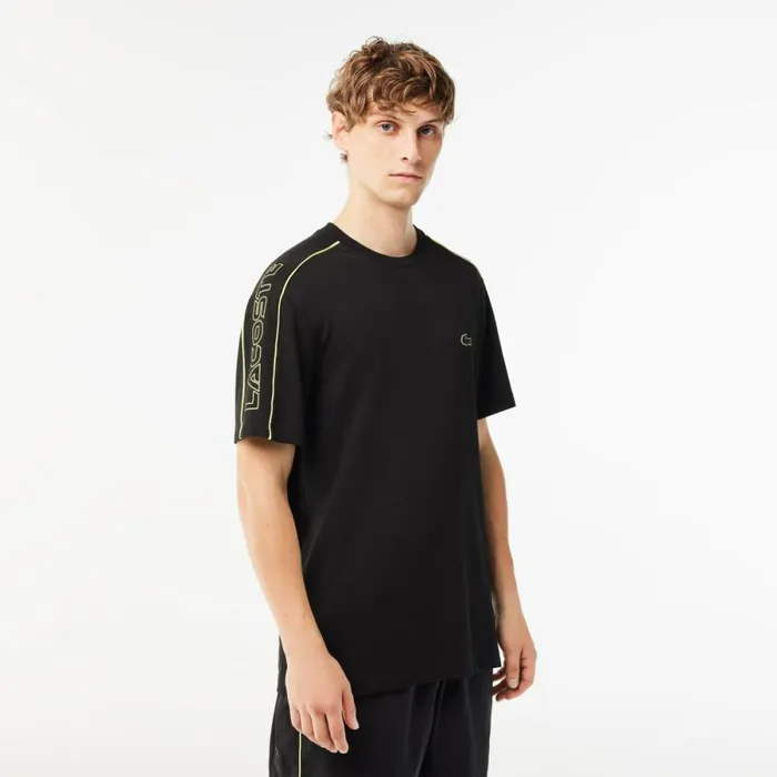 TShirts Men Lacoste Men039s Regular Fit Technical Piqu Print TShirt Black Flashy Yellow 6vt TShirts Men Lacoste Men039s Regular Fit Technical Piqu Print TShirt Black Flashy Yellow 6vt