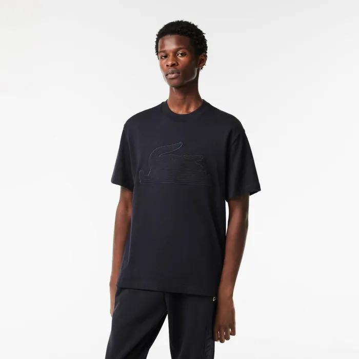 TShirts Men Lacoste Men039s Relaxed Fit Quilted Badge Jersey TShirt Abysm Blue Hde TShirts Men Lacoste Men039s Relaxed Fit Quilted Badge Jersey TShirt Abysm Blue Hde