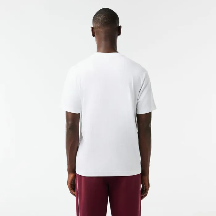 TShirts Men Lacoste Men039s Relaxed Fit Ren Lacoste Print TShirt White 001