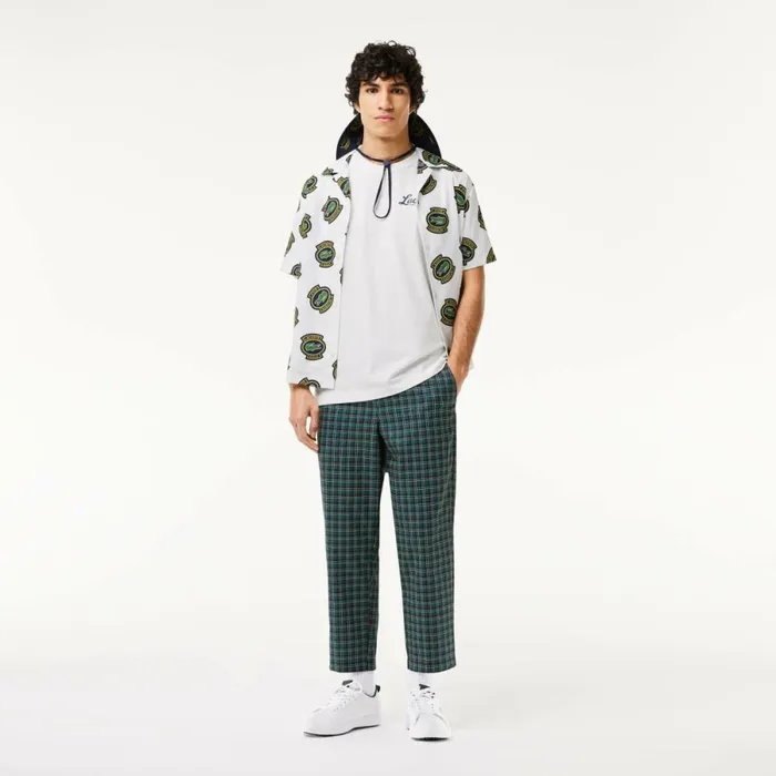 TShirts Men Lacoste Men039s Relaxed Fit UltraDry Printed Golf TShirt White 70v