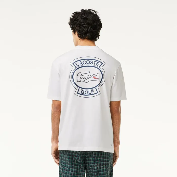 TShirts Men Lacoste Men039s Relaxed Fit UltraDry Printed Golf TShirt White 70v