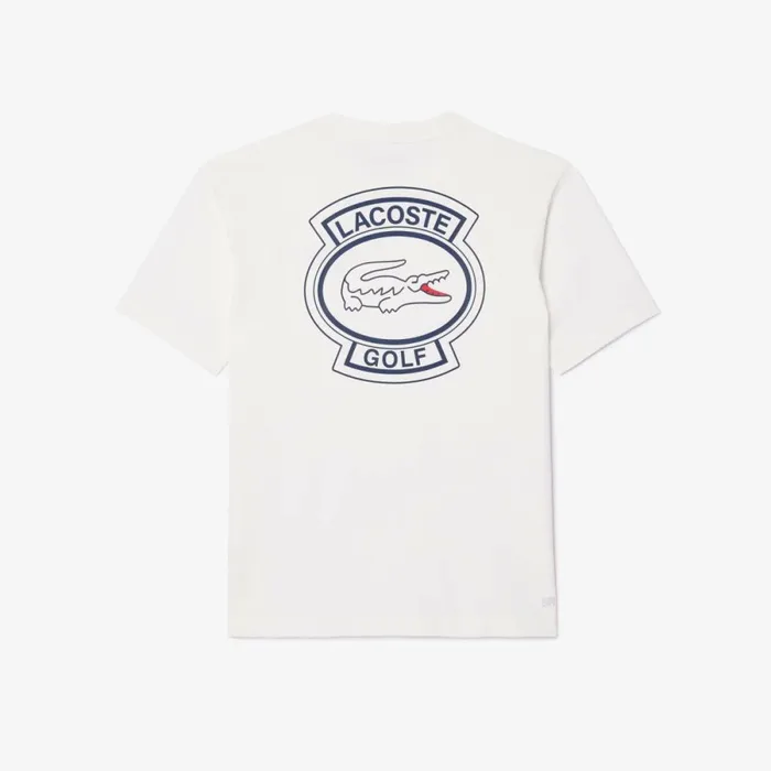 TShirts Men Lacoste Men039s Relaxed Fit UltraDry Printed Golf TShirt White 70v