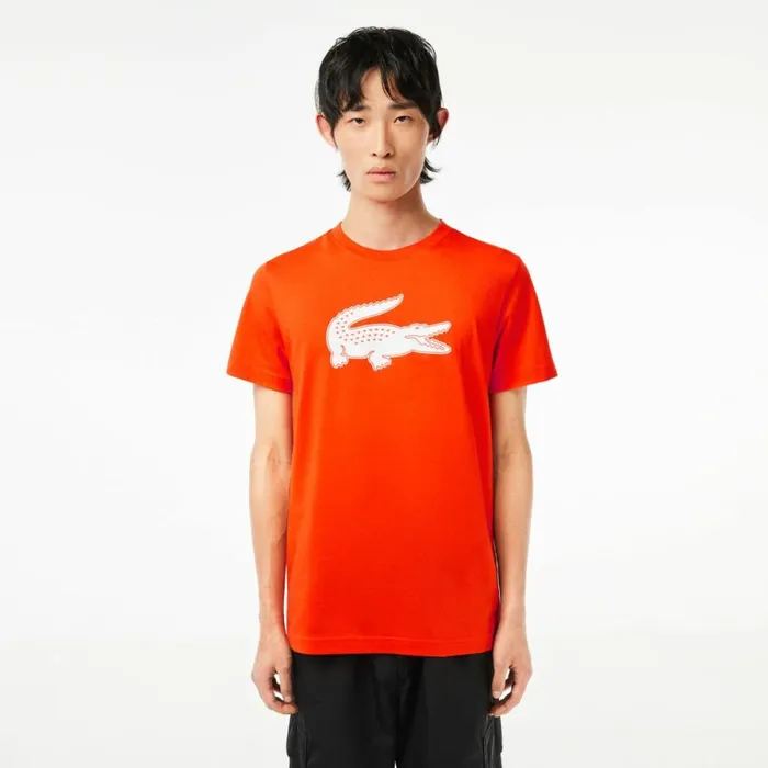 TShirts Men Lacoste Men039s Sport 3D Print Croc Jersey TShirt Orange White Ni6