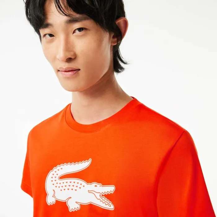 TShirts Men Lacoste Men039s Sport 3D Print Croc Jersey TShirt Orange White Ni6