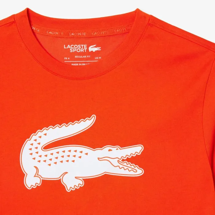 TShirts Men Lacoste Men039s Sport 3D Print Croc Jersey TShirt Orange White Ni6