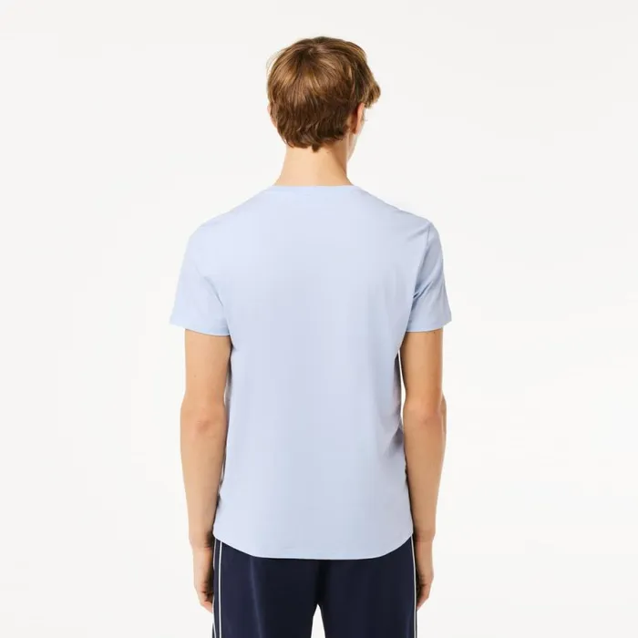TShirts Men Lacoste Men039s VNeck Pima Cotton Jersey TShirt Phoenix Blue J2g