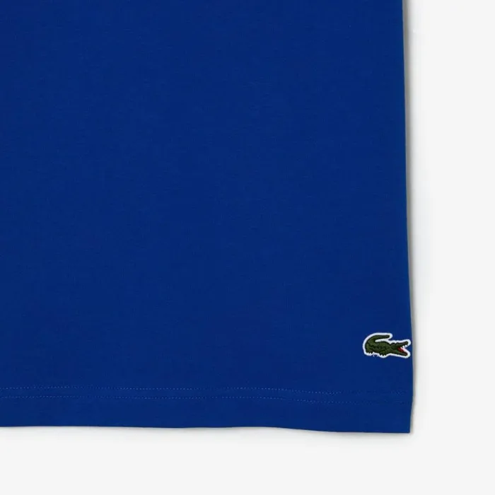TShirts Men Lacoste Mens Cotton Jersey Print TShirt Gentian Blue Jq0