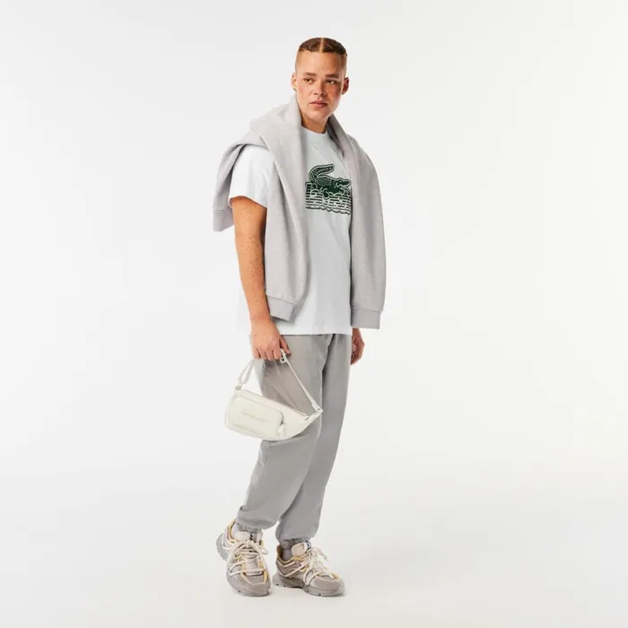 TShirts Men Lacoste Mens Cotton Jersey Print TShirt White 001