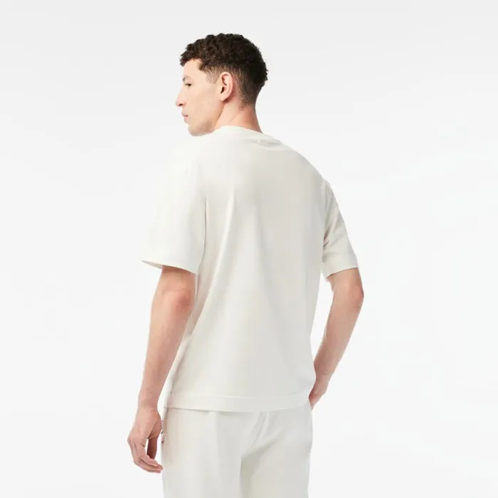 TShirts Men Lacoste Mens Lacoste X Netflix Organic Cotton TShirt White Tis
