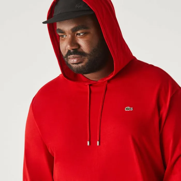 TShirts Men Lacoste Mens Tall Fit Hooded TShirt Red 240