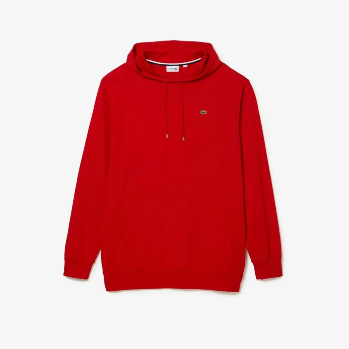 TShirts Men Lacoste Mens Tall Fit Hooded TShirt Red 240