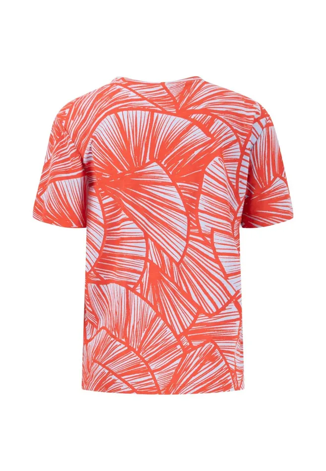 Tshirts Women FYNCHHATTON Shortsleeved Tshirt With All Overprint Summer Redlight Blue