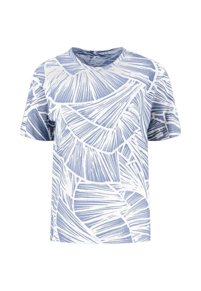 Tshirts Women FYNCHHATTON Shortsleeved Tshirt With All Overprint Summer Redlight Blue