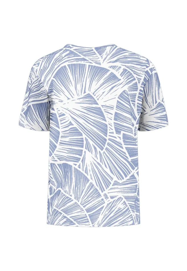 Tshirts Women FYNCHHATTON Shortsleeved Tshirt With All Overprint Summer Redlight Blue