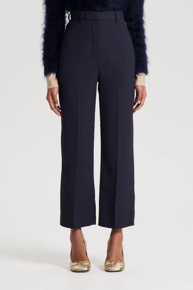 TAILORED CROP TROUSER NAVY Trousers Scanlan Theodore Women TAILORED CROP TROUSER NAVY Trousers Scanlan Theodore Women