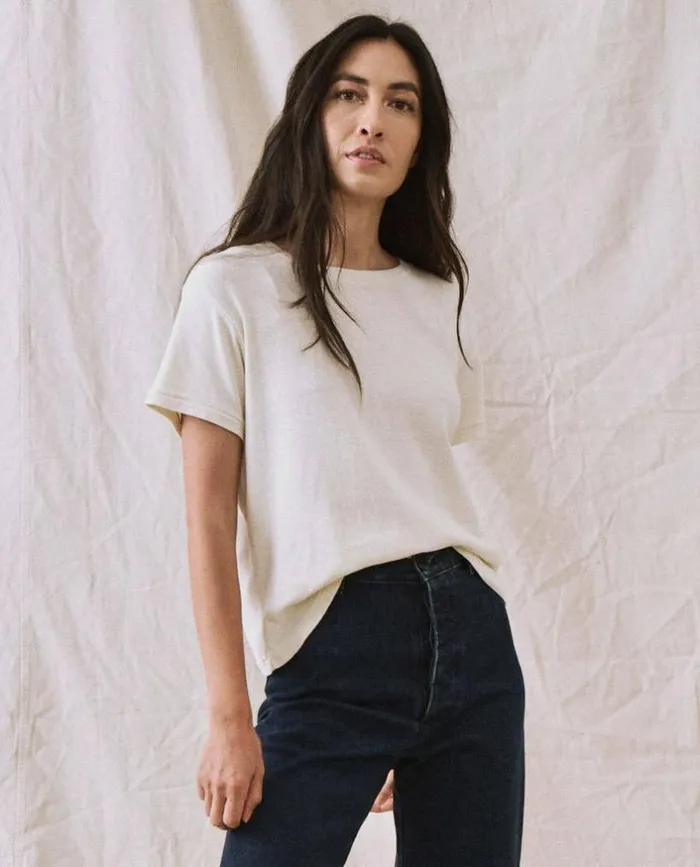 Tees and Sweats The Great The Little Recycled Rib Tee Natural