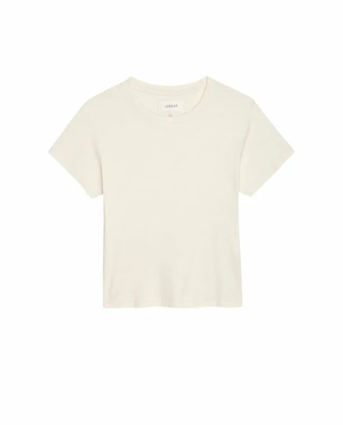 Tees and Sweats The Great The Little Recycled Rib Tee Natural