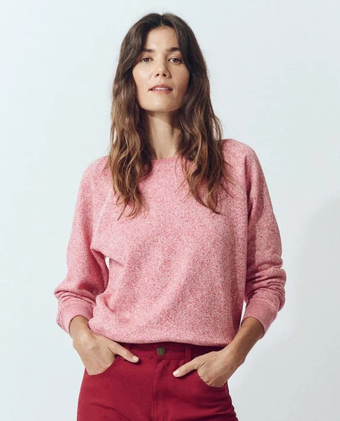 Tees and Sweats The Great The Shrunken Sweatshirt Heathered Bright Currant