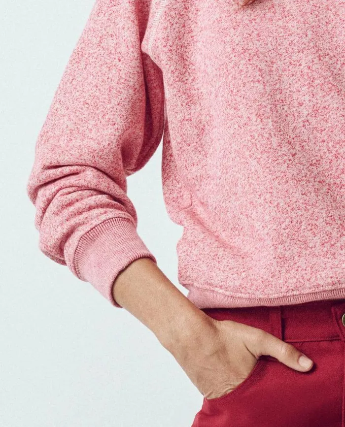 Tees and Sweats The Great The Shrunken Sweatshirt Heathered Bright Currant