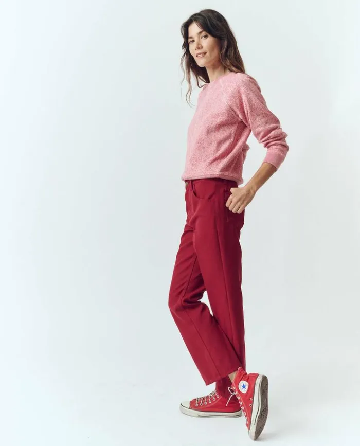 Tees and Sweats The Great The Shrunken Sweatshirt Heathered Bright Currant